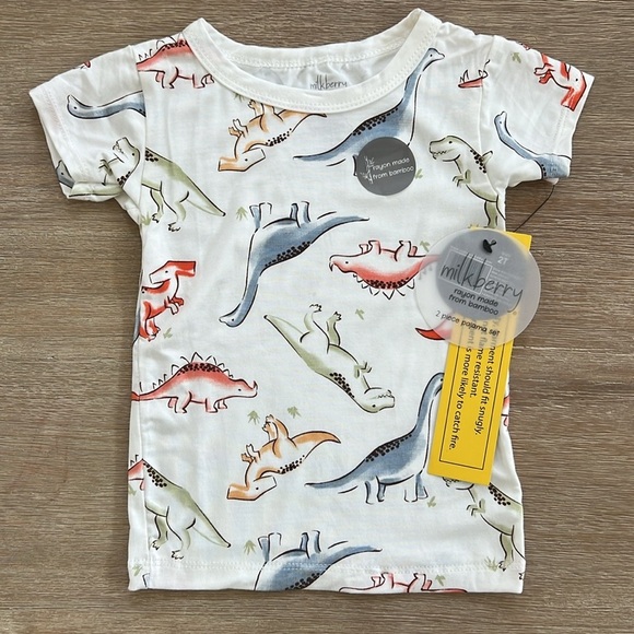 Milkberry bamboo toddler boy pajama set dinosaurs 2T 3T 4T 5T - Picture 3 of 7